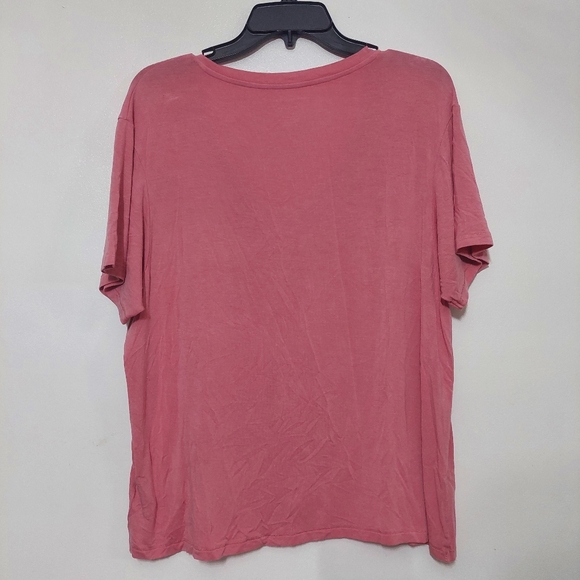 American Eagle Outfitters Women's Pink V-Neck Top Soft & Sexy Oversized - Picture 5 of 7